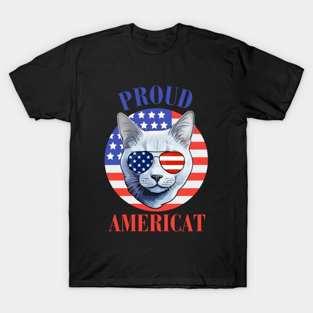 Americat, 4th of July Cat T-Shirt by reesea